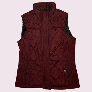 Weatherproof Vest Size Small Women's Burgundy Quilted Faux Fur Lined Vest